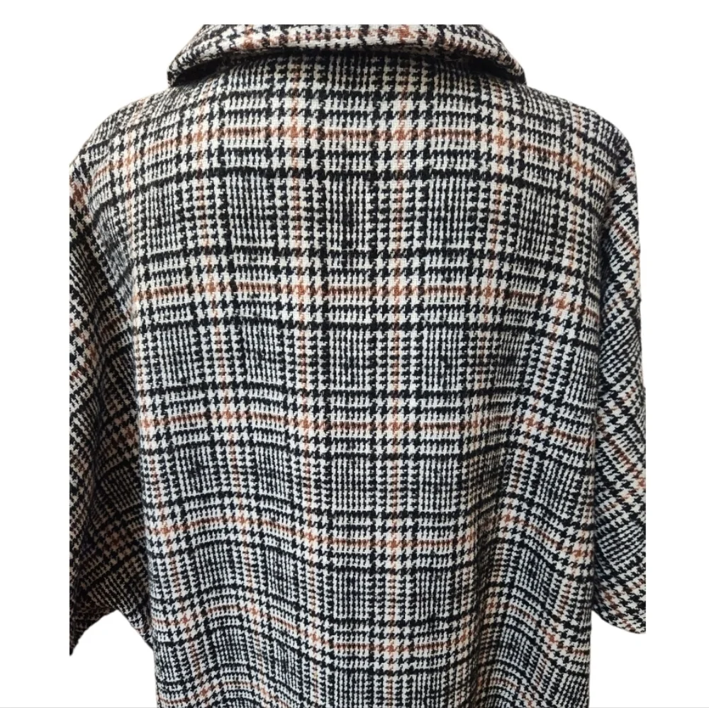 THML NWT Women's Plaid Houndstooth Open Front Jacket/Poncho Combo, Small